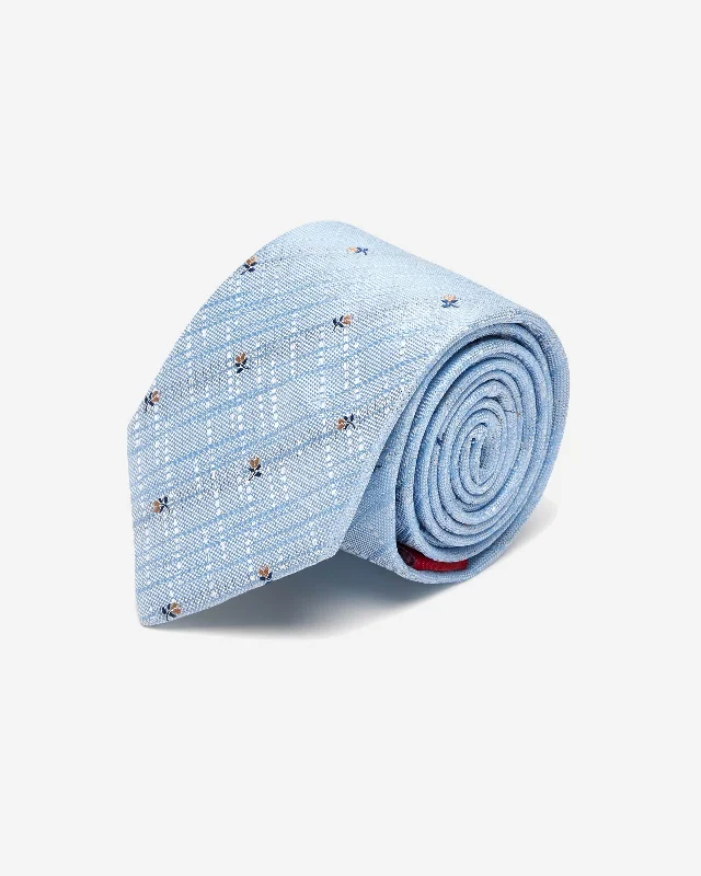 Men's tie for charity events-Blue Rose Silk Tie