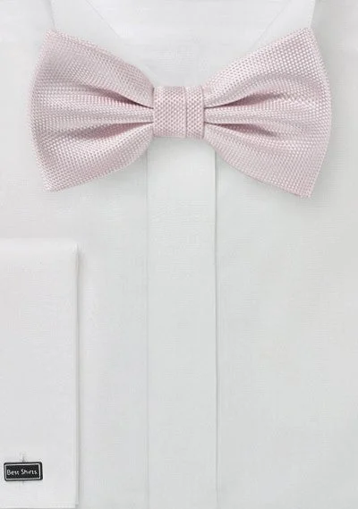 Fashionable men's tie for the office-Blush MicroTexture Bowtie