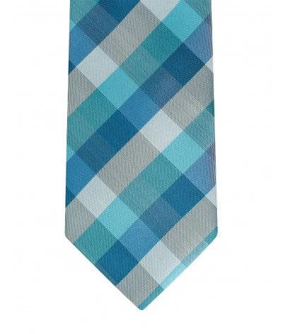 Navy/Teal/Silver Plaid