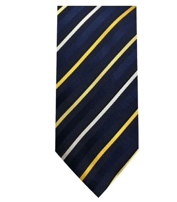 Navy w/Yellow & White Stripes