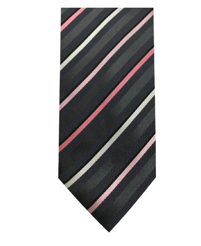 Charcoal w/Rose & Lt. Pink Stripes