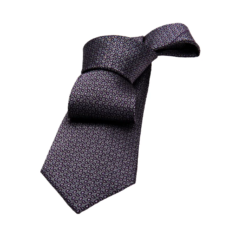 Men's tie for office parties-Brentwood Abstract Silk Tie, Grey / Burgundy