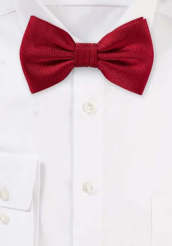 Best men's tie for church events-Bright Red MicroTexture Bowtie