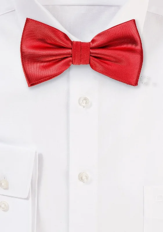 Men's tie for evening events-Bright Red Solid Bowtie