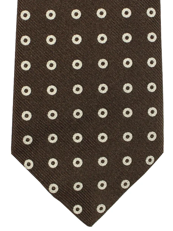 Men's tie with stripes-Brunello Cucinelli Tie Brown Circles SALE