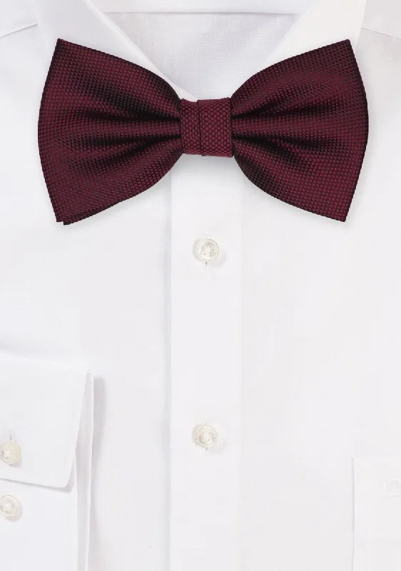 Best men's tie for casual events-Burgundy MicroTexture Bowtie