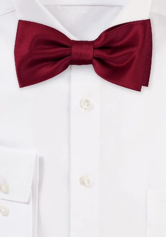 Men's tie for summer-Burgundy Solid Bowtie