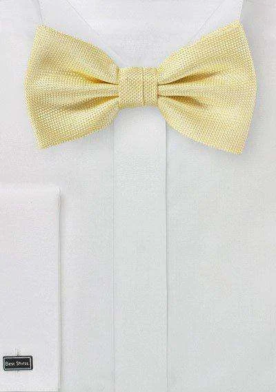 Men's silk tie for holiday season-Butter MicroTexture Bowtie