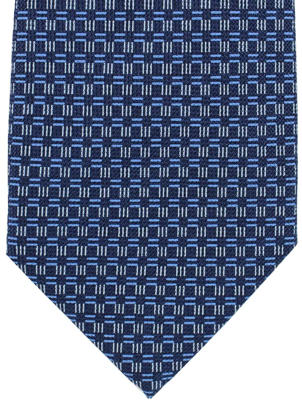 Stylish men's necktie for formal wear-Cesare Attolini Silk Tie Navy Blue Geometric