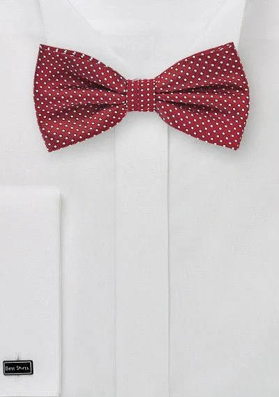 Men's tie with a subtle design-Cherry Pin Dot Bowtie