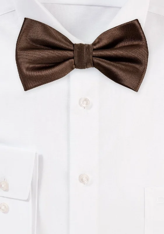 Men's tie with a solid color-Chocolate Solid Bowtie