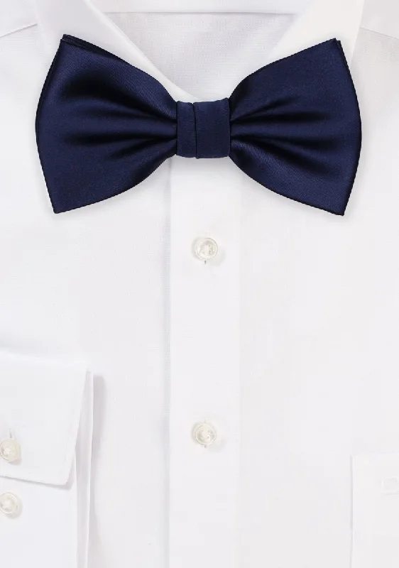 Men's unique tie for casual outfits-Classic Blue Solid Bowtie