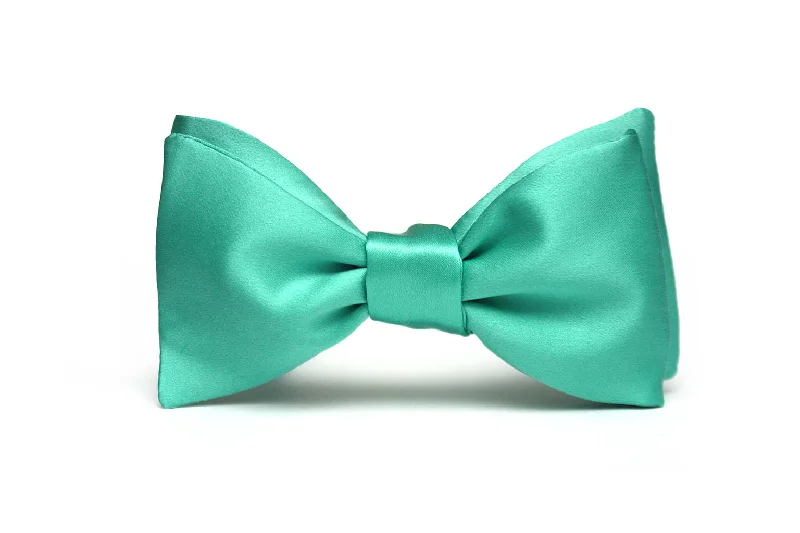 Men's tie for special occasions-Mint Green Silk Self-Tie Bow Tie