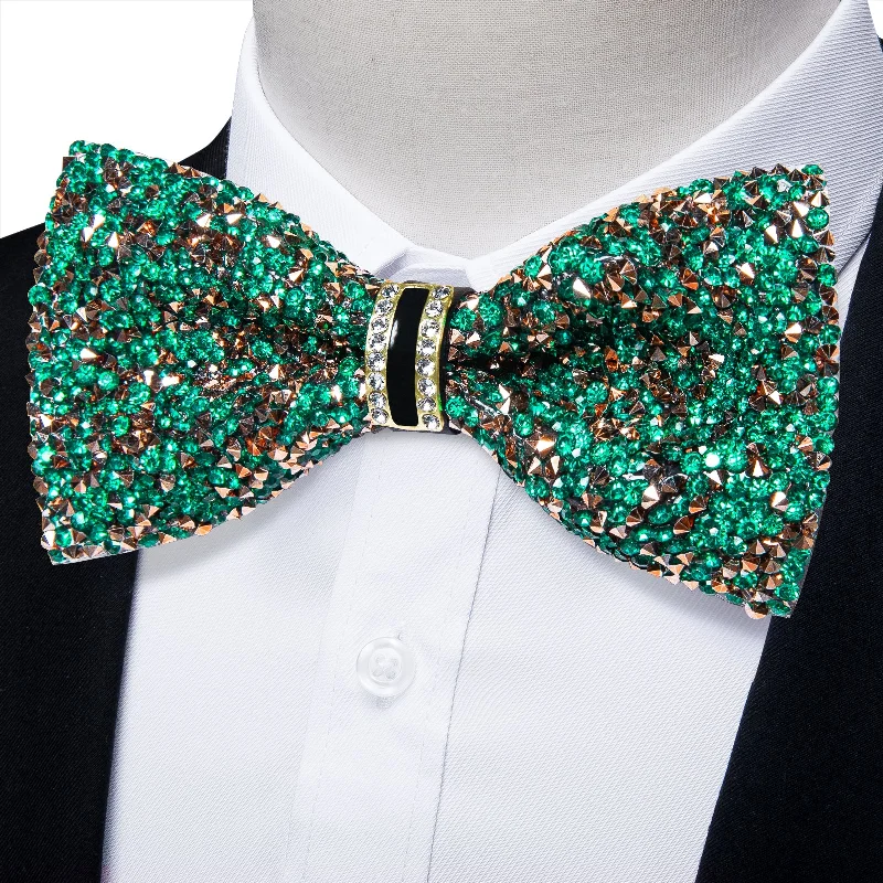 Men's tie for corporate events-Gorgeous Plastic Green Diamond Men's Pre-Bowtie