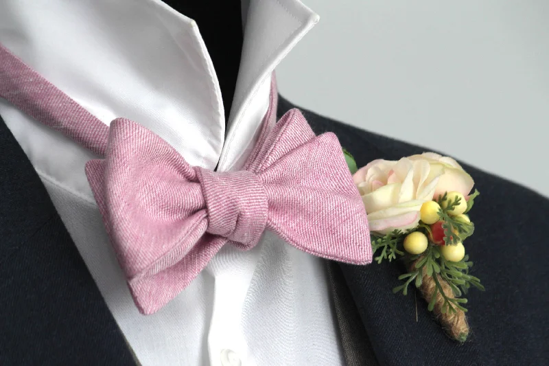 Men's tie with delicate stripes-Lilac Lavender Self-Tie Bow Tie