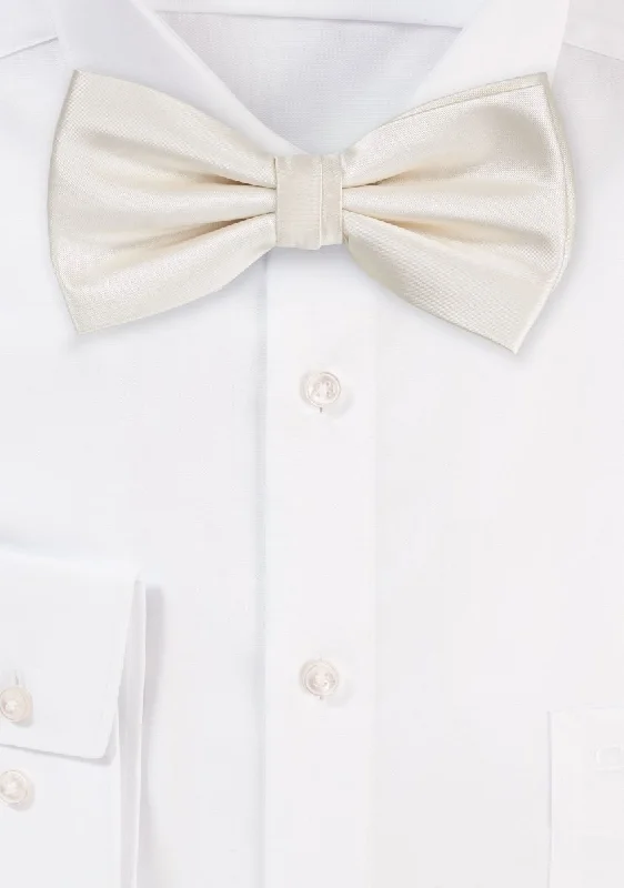 Men's reversible tie-Cream Solid Bowtie