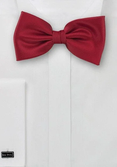 Men's tie for a date-Crimson Solid Bowtie