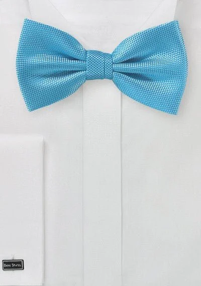 Men's tie for charity events-Cyan MicroTexture Bowtie