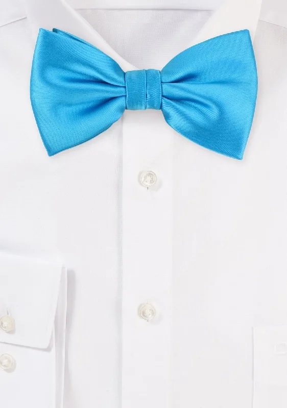 Men's tie for winter-Cyan Solid Bowtie