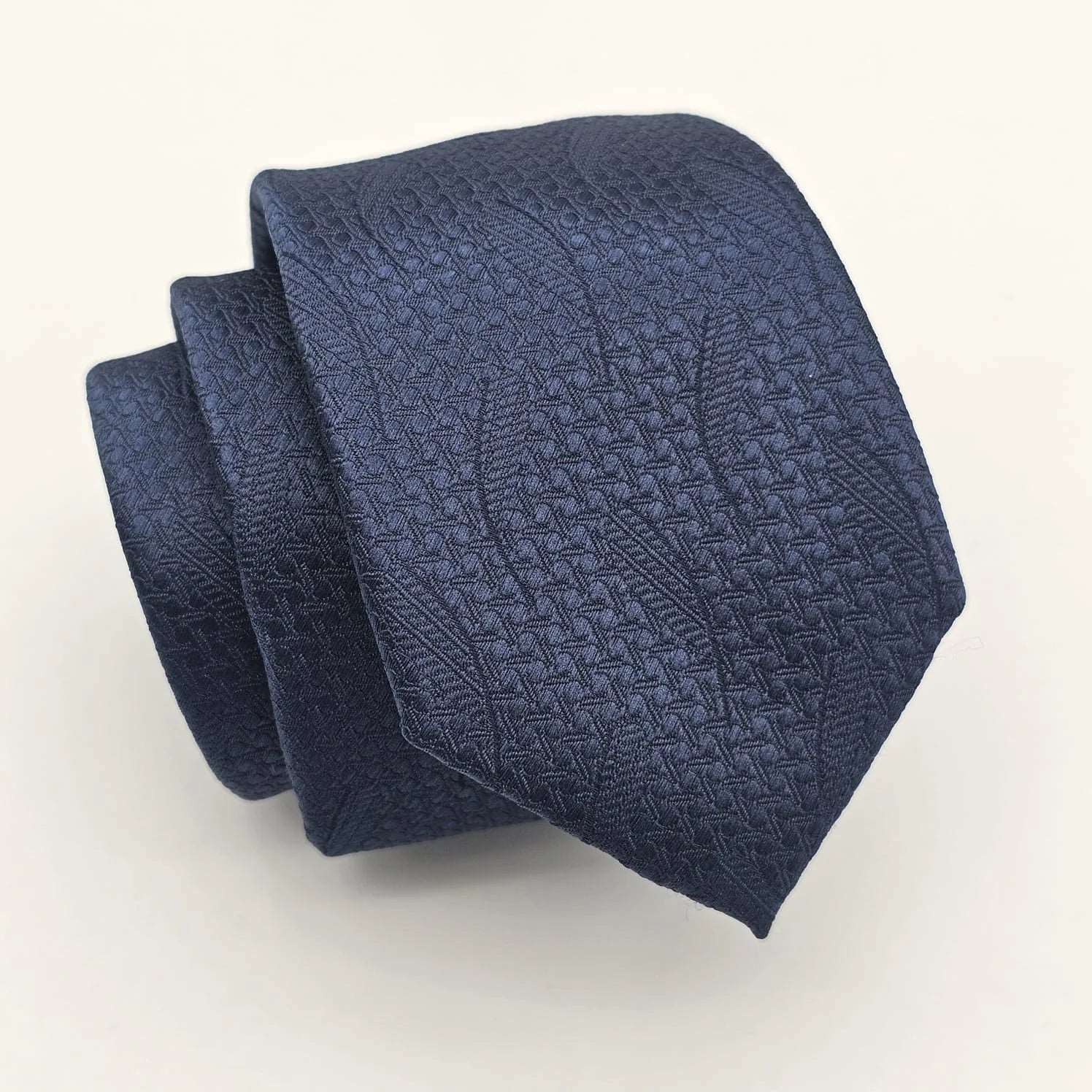 Men's tie for everyday office wear-Dark Blue Leave Checkered Tie