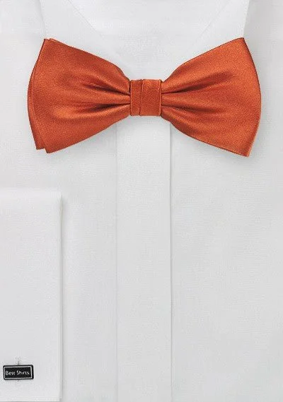 Men's tie for black tie events-Dark Coral Solid Bowtie