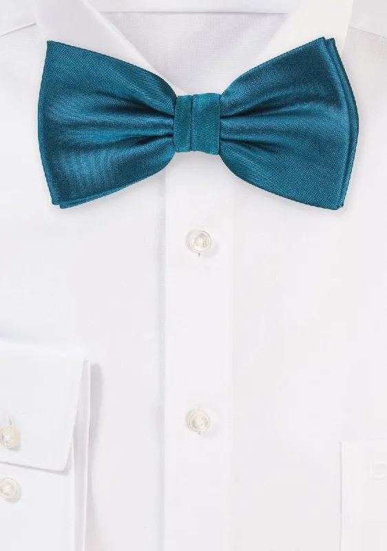 Men's tie for corporate meetings-Dark Teal Solid Bowtie