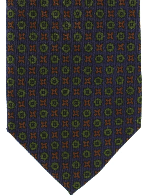 Men's formal tie for dinner events-E. Marinella Silk Tie Purple Green Brown Geometric SALE