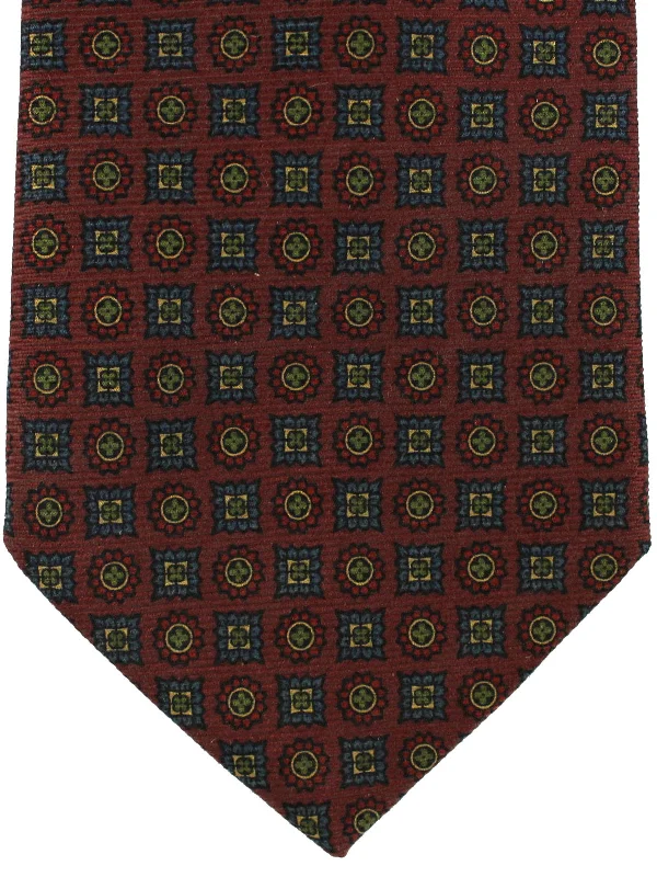 Men's business tie for interviews-E. Marinella Tie Brown Medallions