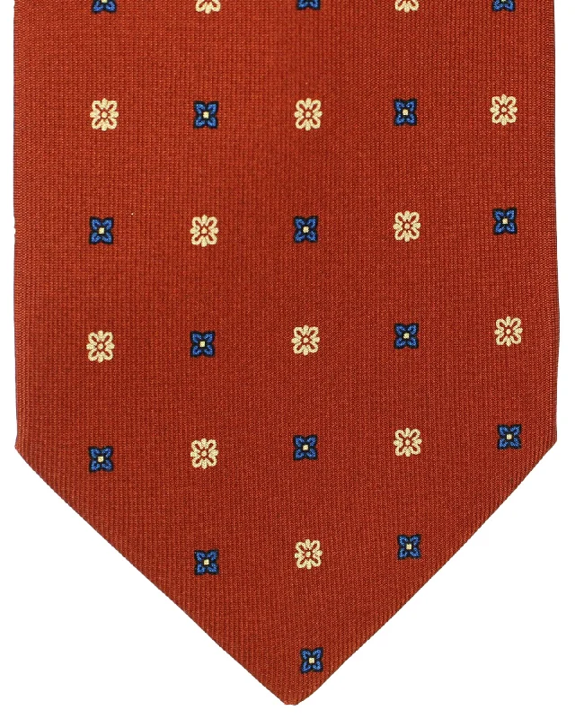 Men's tie for prom-E. Marinella Tie Brown Mini Floral Design