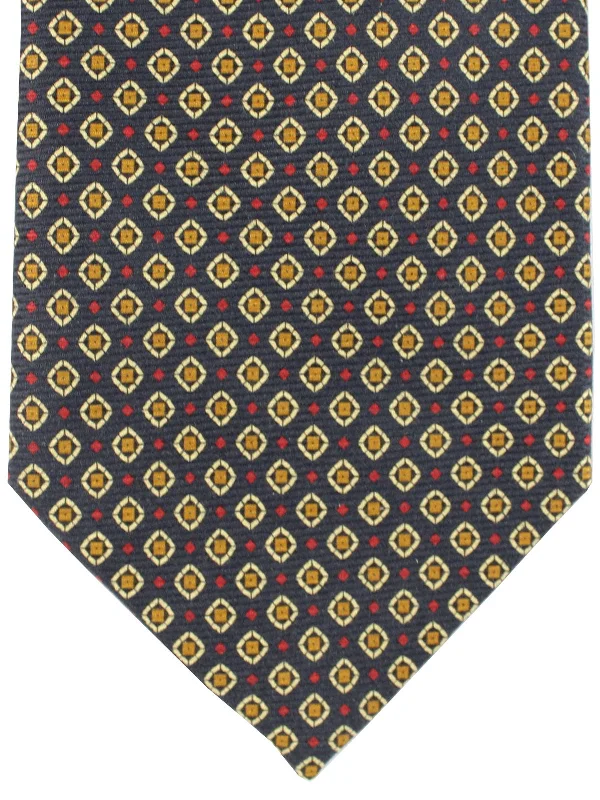 Men's high-quality designer tie-E. Marinella Tie Classic Navy Olive Geometric