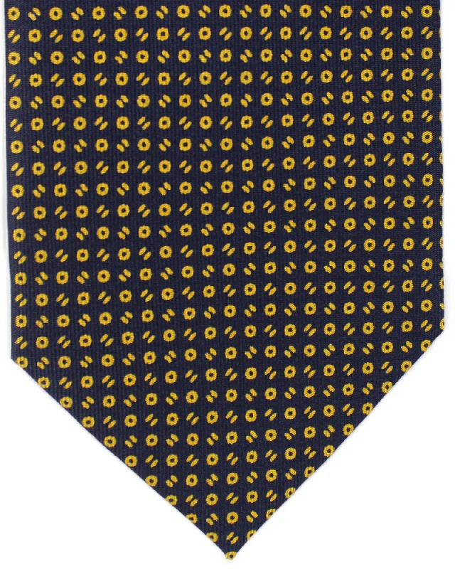 Cool men's tie-E. Marinella Tie Dark Blue Orange Geometric Design