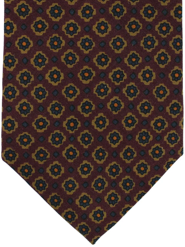 Men's tie for elegant occasions-E. Marinella Tie Dark Navy Geometric