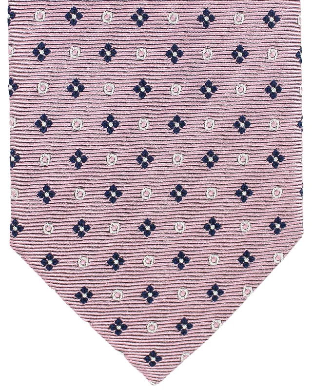 Solid color men's tie-Ermenegildo Zegna Silk Tie Pink Geometric