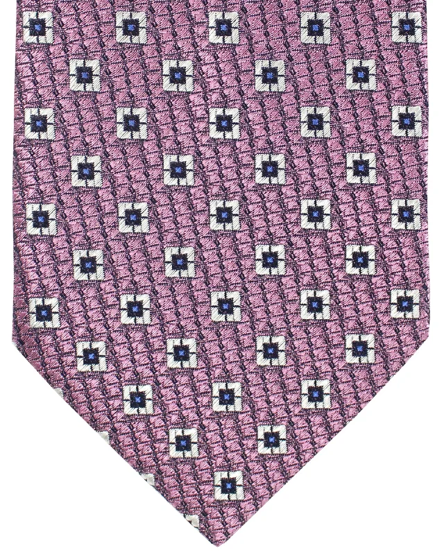 Eco-friendly men's tie-Ermenegildo Zegna Silk Tie Pink Geometric