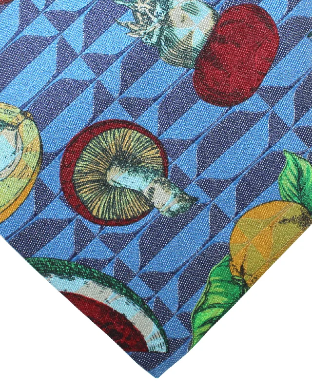 Stylish men's tie with a bold design-Fornasetti Silk Tie Dark Blue Design - Wide Necktie