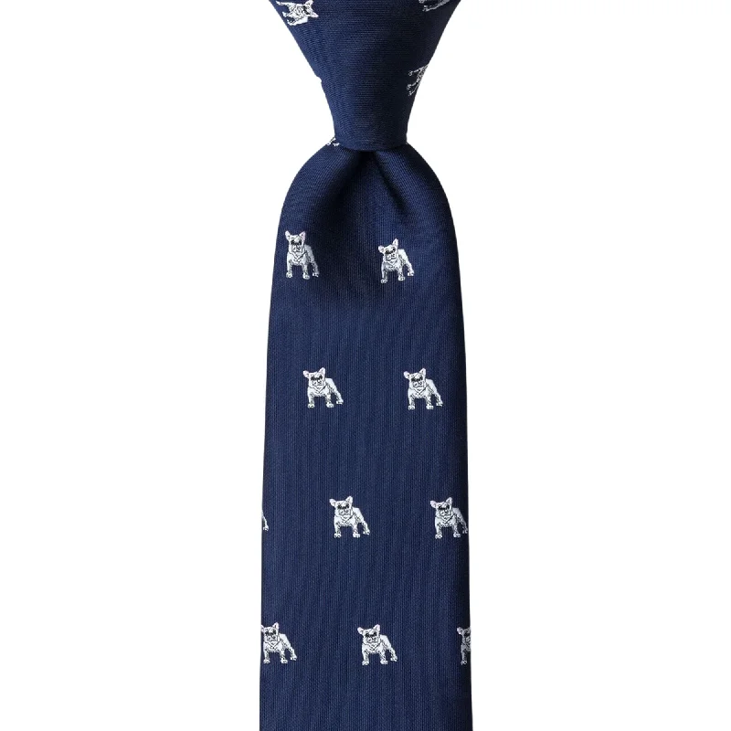 Best necktie for upscale events-French Bulldog Skinny Tie