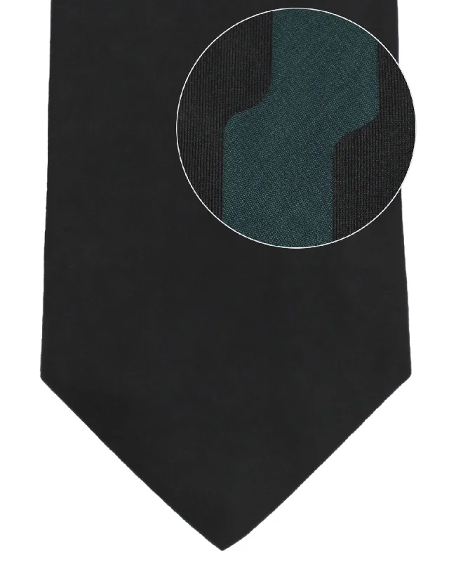 Men's tie for holiday parties-Gene Meyer Silk Designer Tie Black Forest Green Design SALE