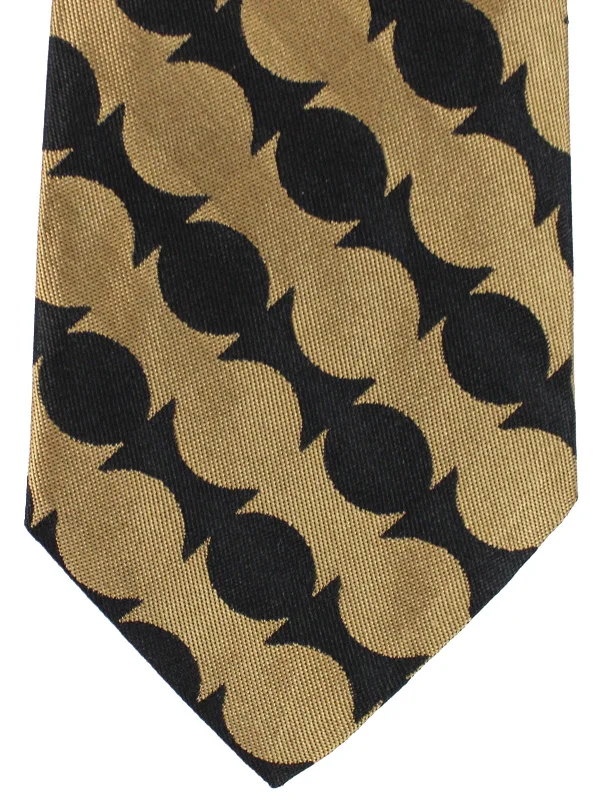 Professional men's tie for business-Gene Meyer Tie Black Brown Geometric Design - Hand Made in Italy