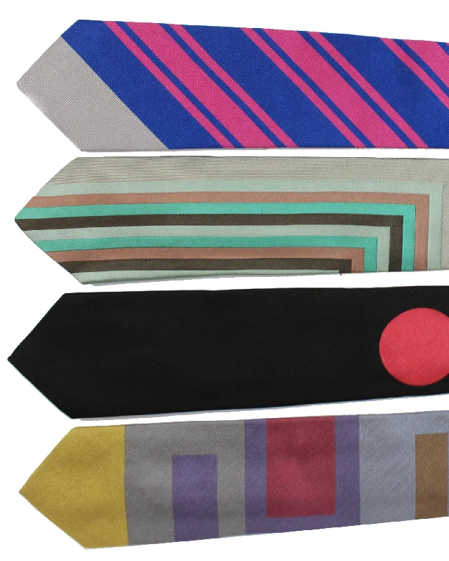 Formal men's neckties-Gene Meyer Ties Colorful Set Of 4 - Hand Made In Italy SALE