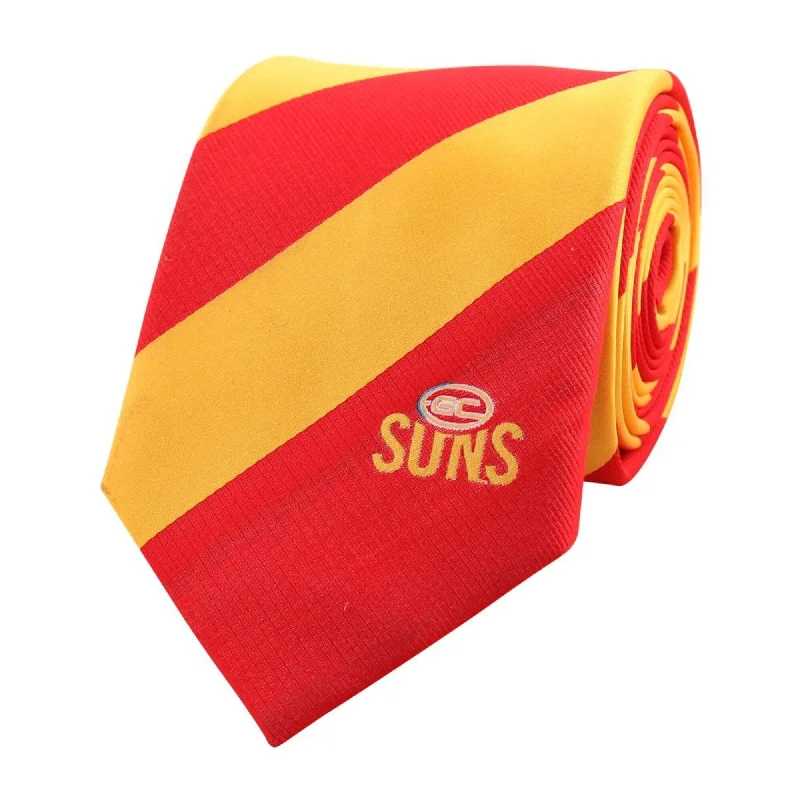 Men's modern necktie for business-Gold Coast Suns AFL Microfibre Tie