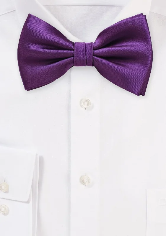 Classic men's necktie-Grape Solid Bowtie