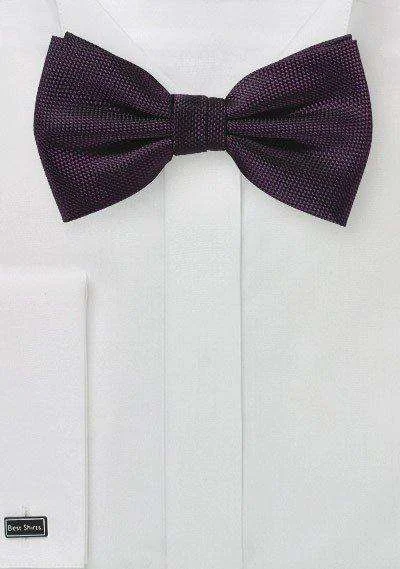 Men's formal tie for night events-Grape Purple MicroTexture Bowtie