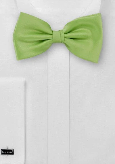 Formal men's neckties-Green Apple Solid Bowtie