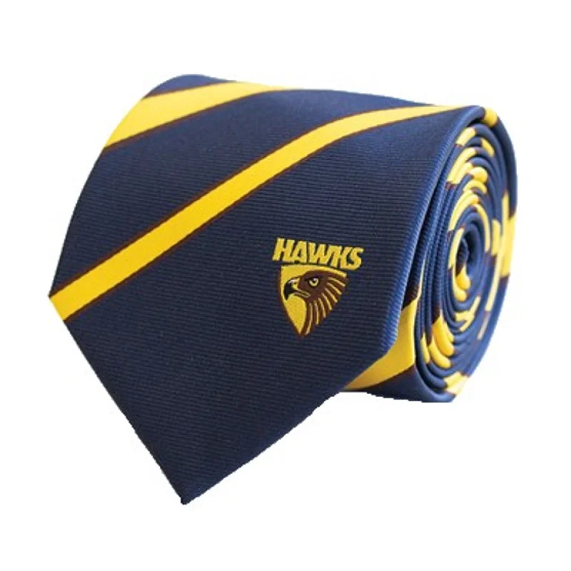 Men's striped necktie for business-Hawthorn AFL Microfibre Tie