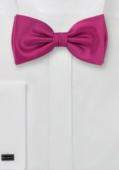 Men's tie for evening events-Hot Magenta Solid Bowtie