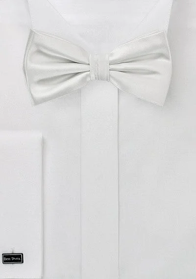 Elegant men's tie with solid color-Ivory Solid Bowtie