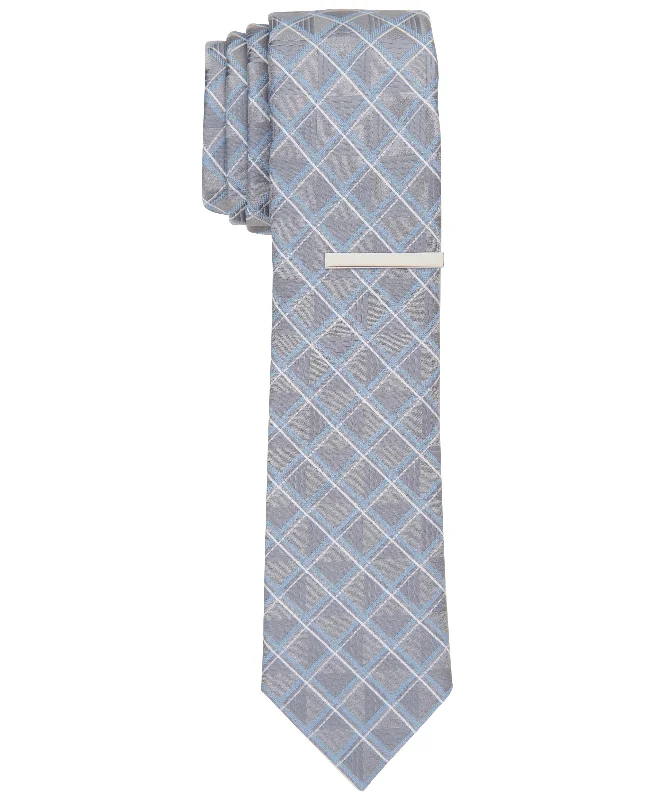 Affordable men's ties-Karmen Grid Slim Tie