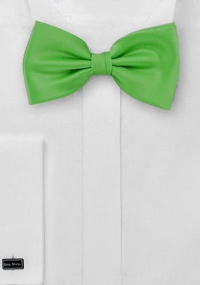 Men's tie for office wear-Kelly Green Solid Bowtie