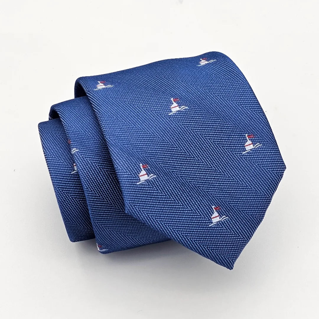 Affordable silk necktie for business wear-Light Blue Tie White Duck with Pocket Square