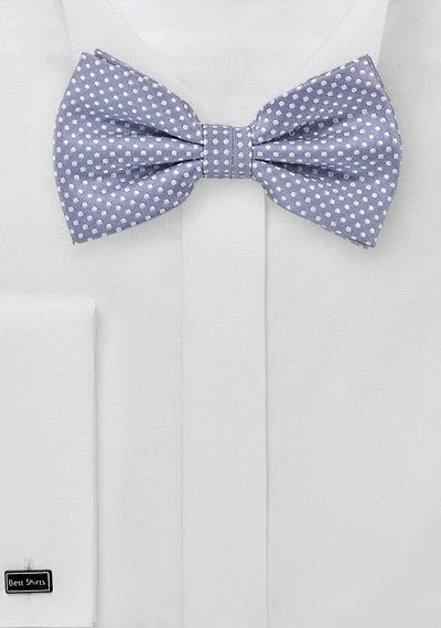 Luxury necktie for men-Lilac Pin Dot Bowtie